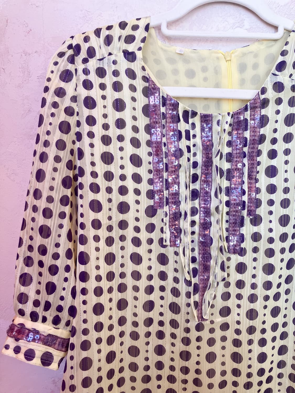 Jpn 도트 스팽글 블라우스 상품이미지3