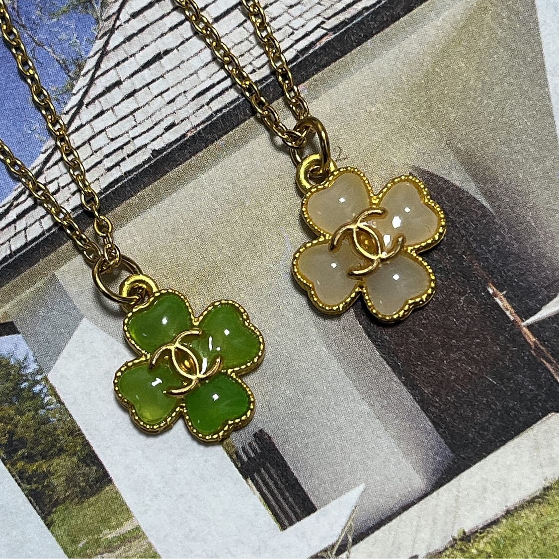 샤넬 젤리빈 클로버 업사이클링 골드 목걸이 (2Color) 상품이미지3