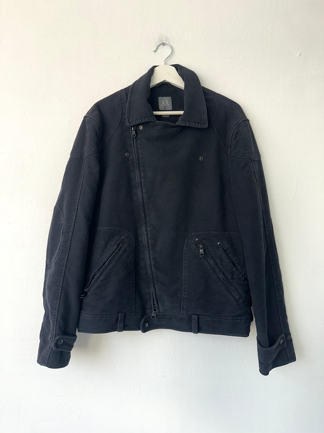 알마니 익스체인지 2000s 코튼 바이커 자켓 상품이미지5