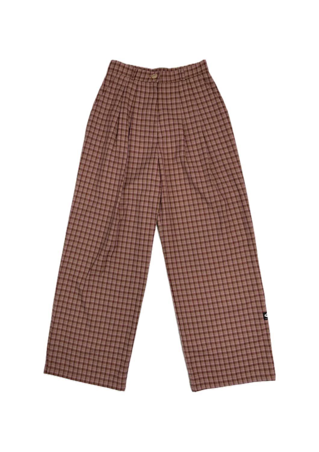 스컬프터 체크 핀턱 팬츠 S 상품이미지1