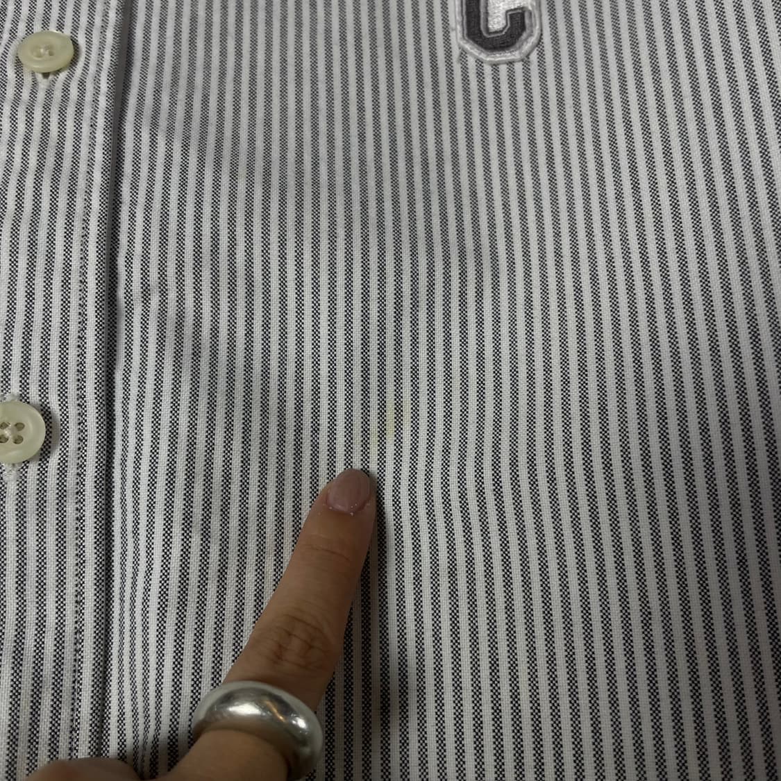 커버낫 그레이 스트라이프 긴팔 셔츠 XL 상품이미지7