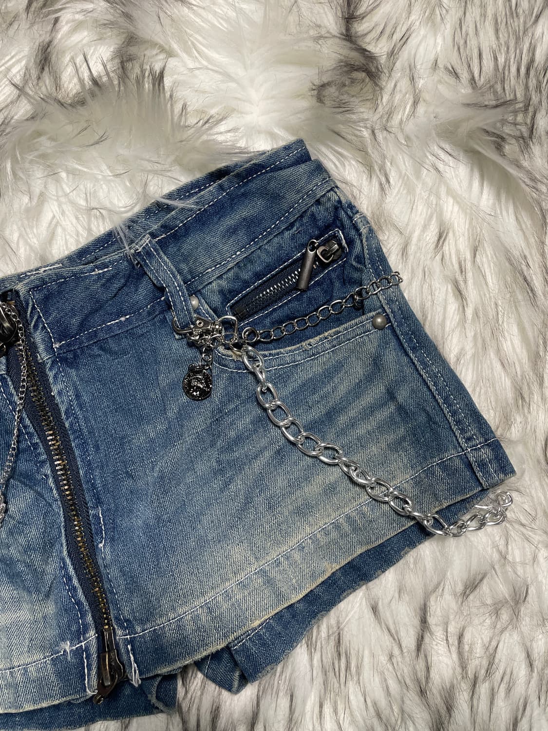 Cecil Mcbee Y2k 체인 스터드 데님 스커트 청치마 상품이미지2
