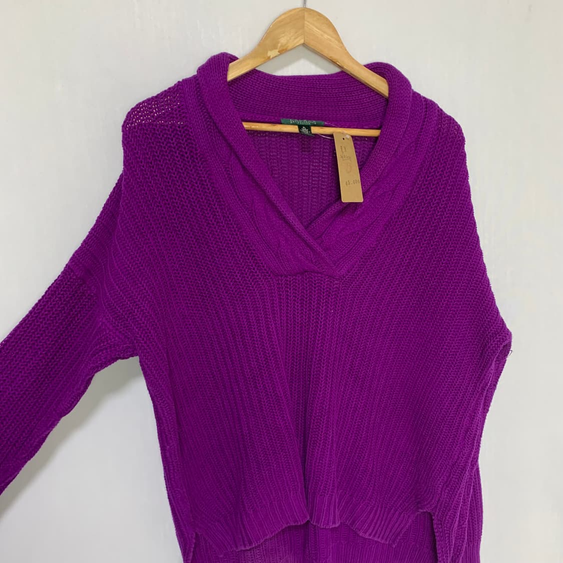 로렌 랄프로렌 빈티지 루즈핏 니트 스웨터 퍼플 폴로 여성 상품이미지3