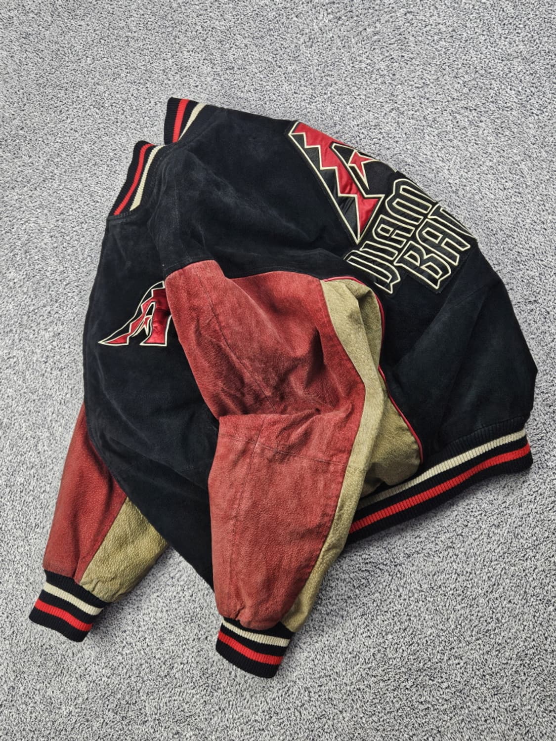 MLB 애리조나 다이아몬드백스 배색 가죽 바시티 자켓 (L)/ 10182 상품이미지4