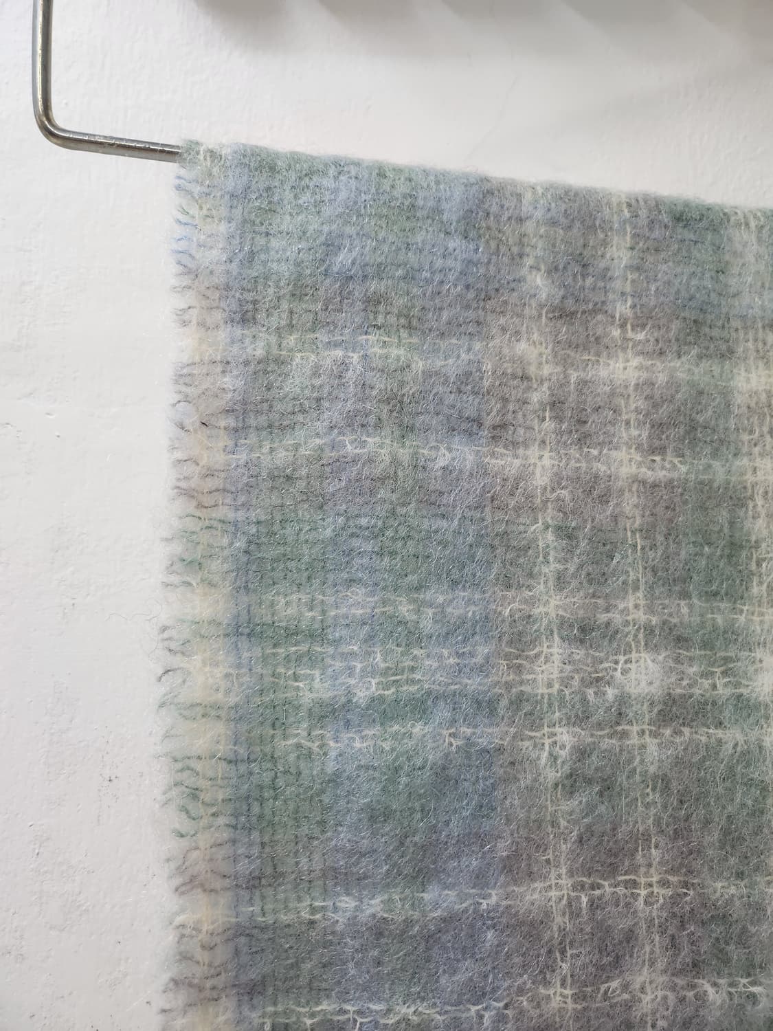 택있는 새상품 모헤어 울 혼방 스코틀랜드 체크 머플러 상품이미지6