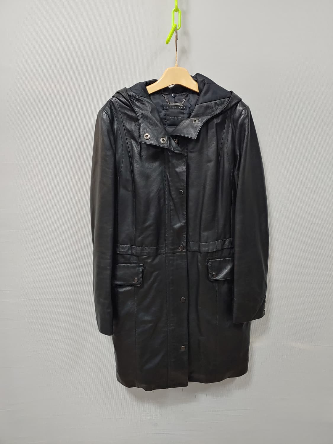 모조에스핀 양가죽 후드 가죽 코트 여성 55 90 상품이미지1