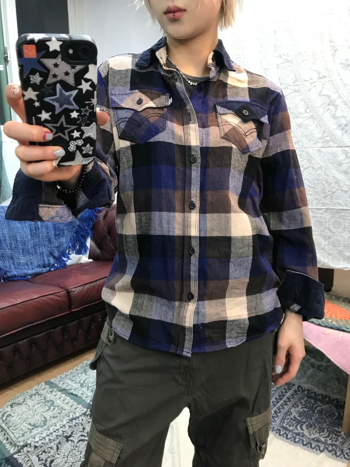 리바이스 여성 투포켓 체크 셔츠  상품이미지2