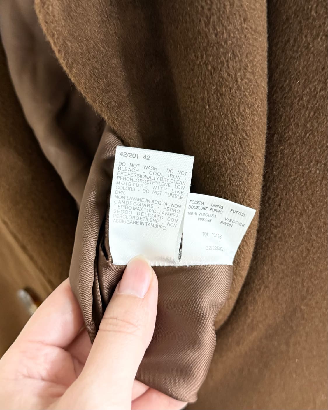 막스마라 브라운 울 캐시미어 롱코트 상품이미지9