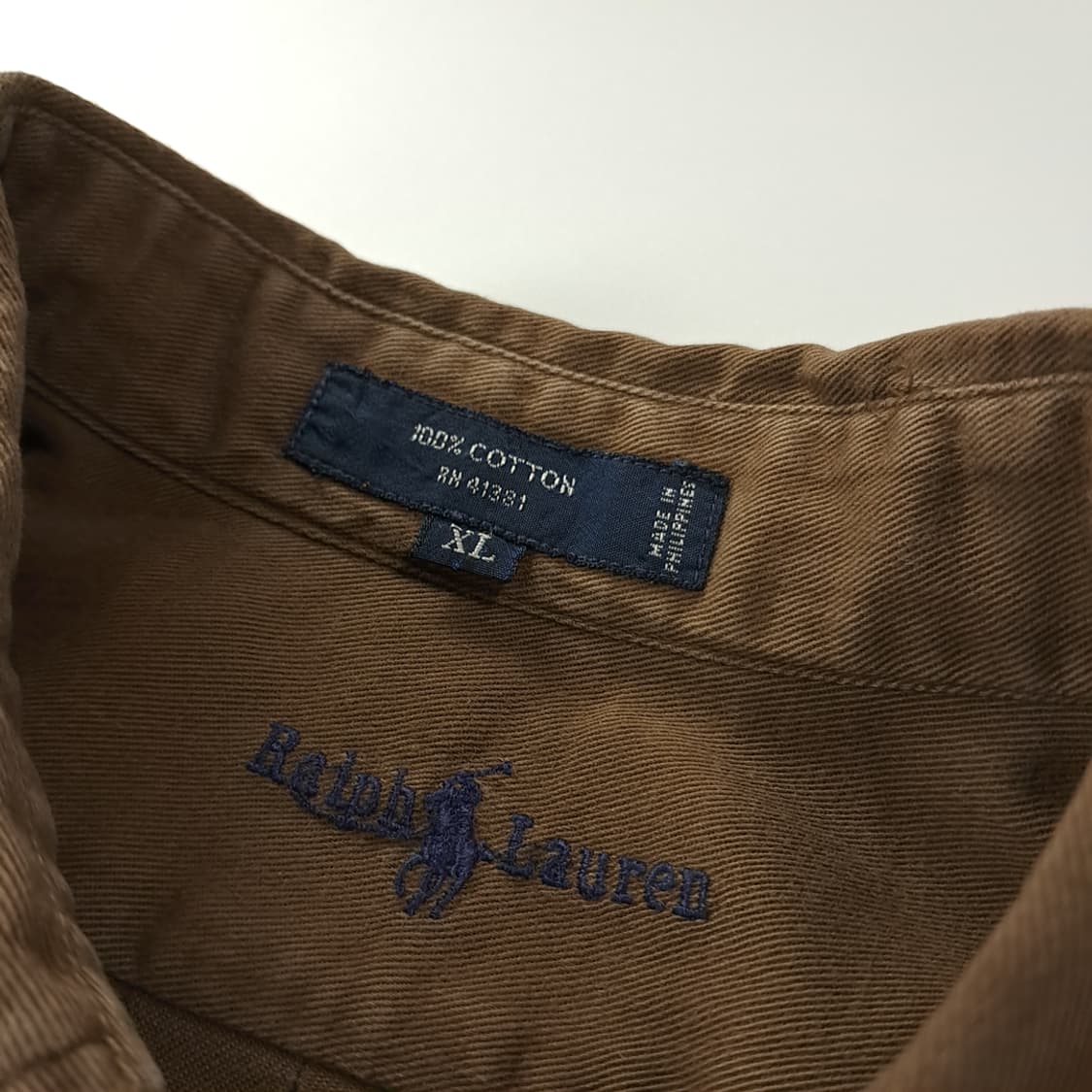 CK299 XL 폴로 90s 더블레어 클래식 브라운 버튼다운 셔츠 남방 상품이미지3