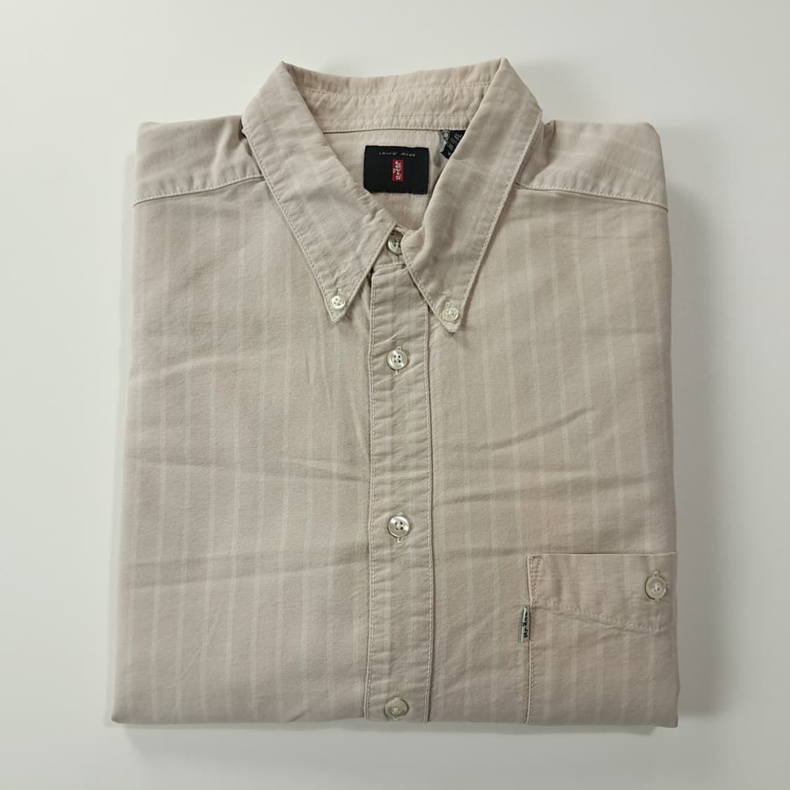 CK196 XL 리바이스 90s 화이트탭 베이지 스트라이프 셔츠 남방 상품이미지8