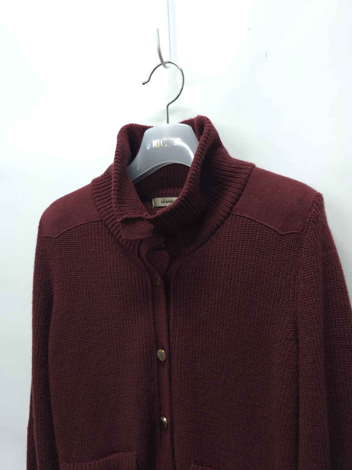빈폴 여성 버건디 하이넥 니트 가디건 (사이즈 90) 상품이미지3