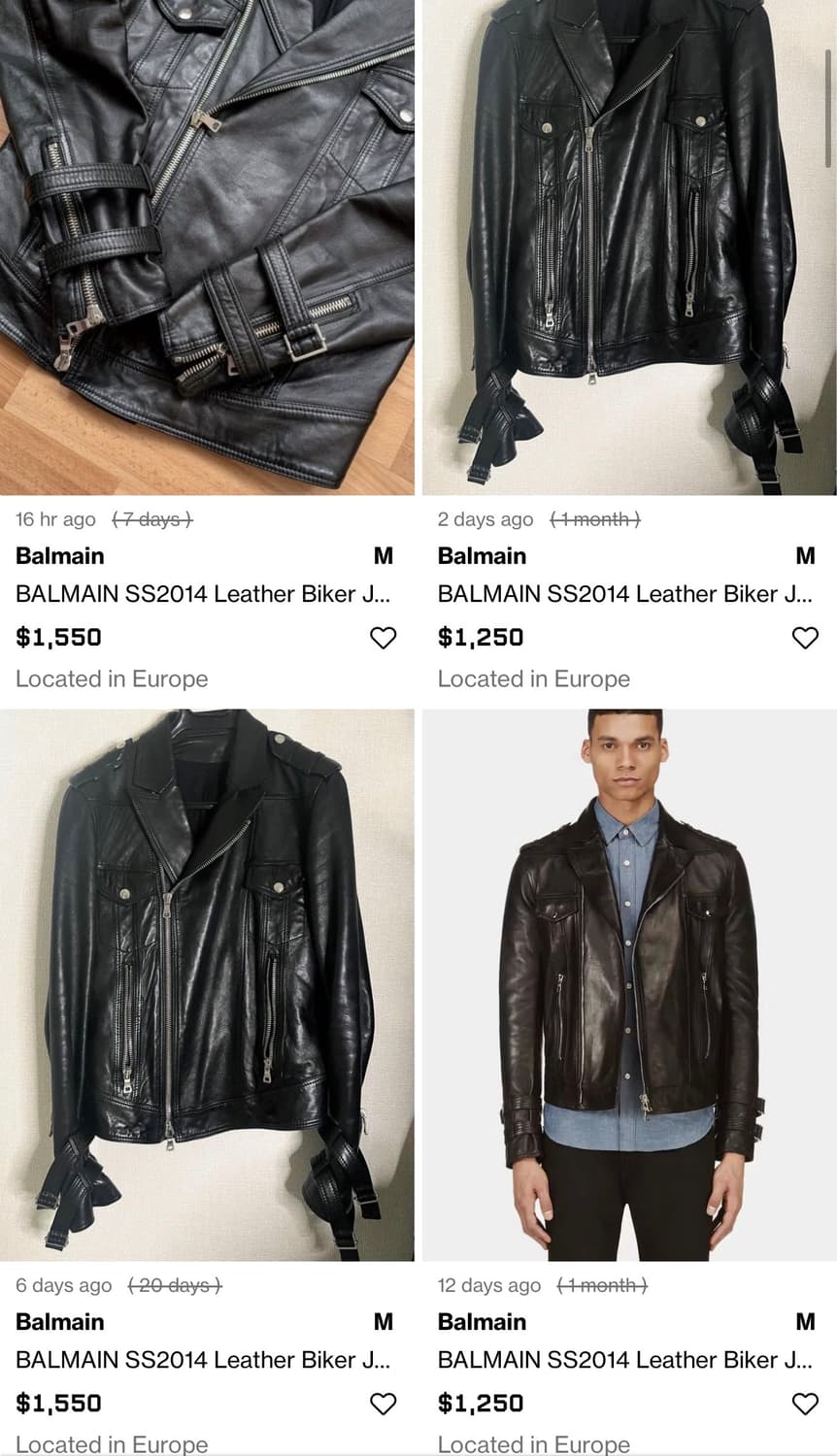 14SS  발망 바이커 레더 자켓 with straps 상품이미지10