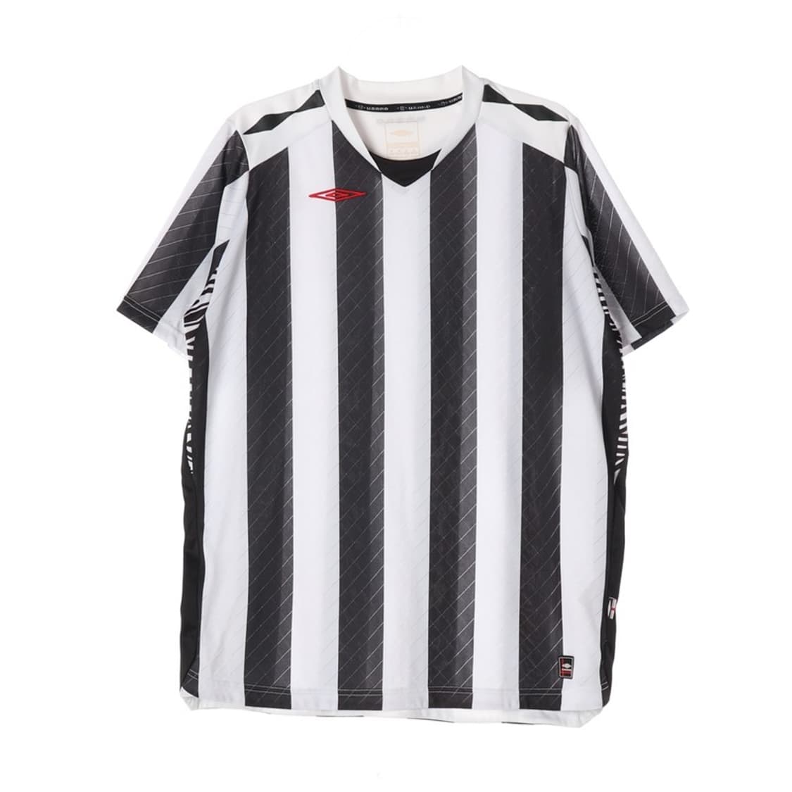 엄브로 흑백 스트라이프 V넥 반팔 L 상품이미지1