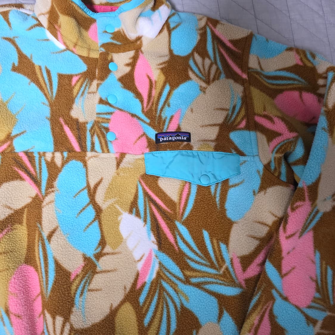 [W/L] 빈티지 파타고니아 신칠라 플리스 스냅 풀오버 페더 카모 상품이미지3