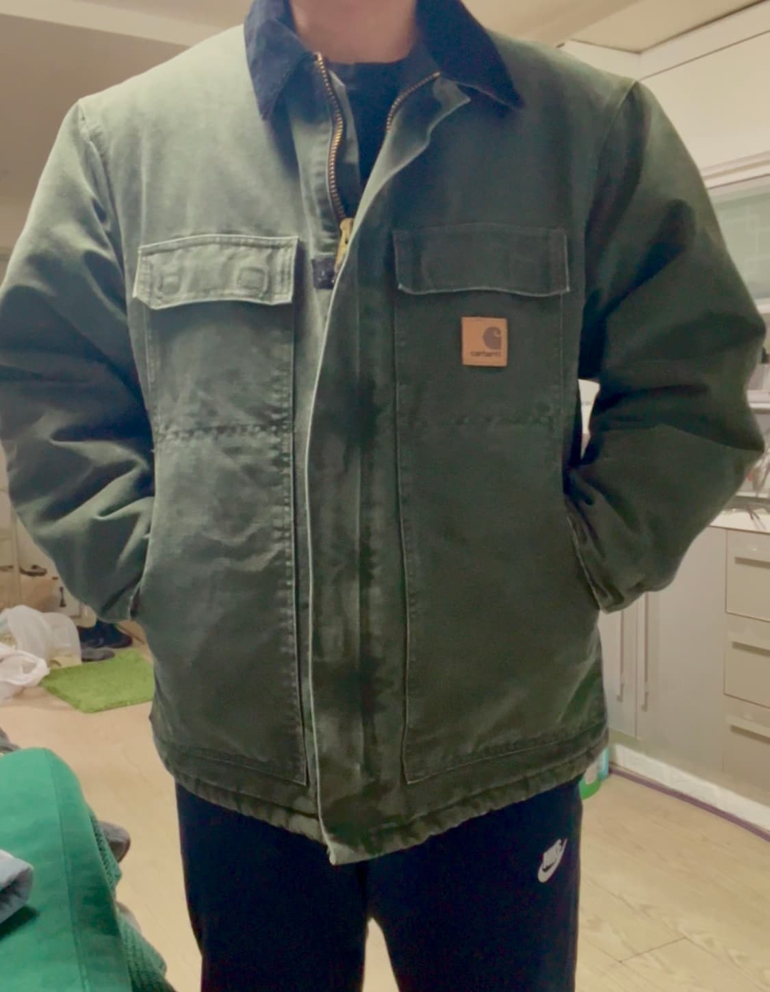 칼하트 C26 L mos 모스그린 샌드스톤 A148 후드 세트 상품이미지1