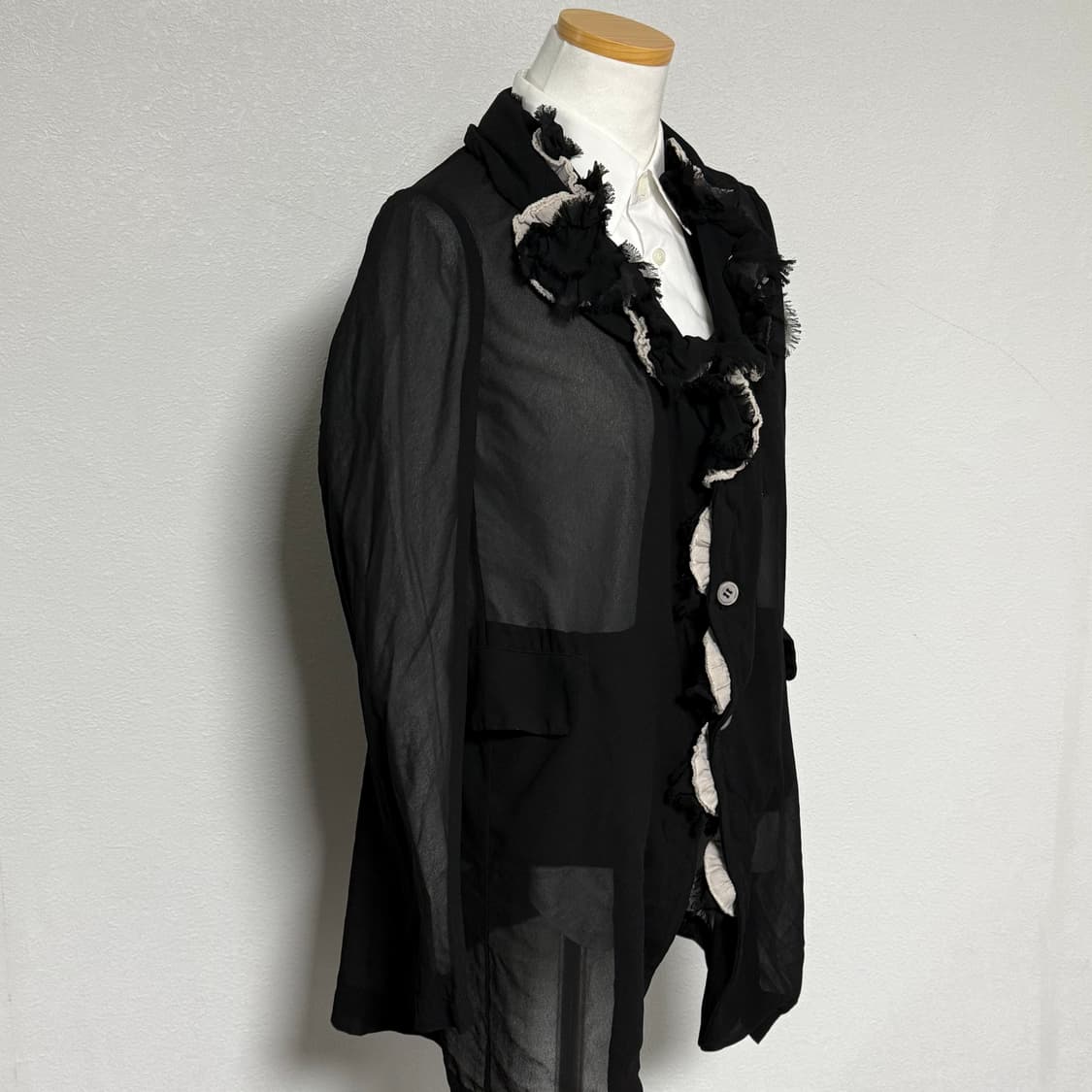 14ss 꼼데가르송 꼼데가르송 오간자 프릴 시스루자켓m 상품이미지2