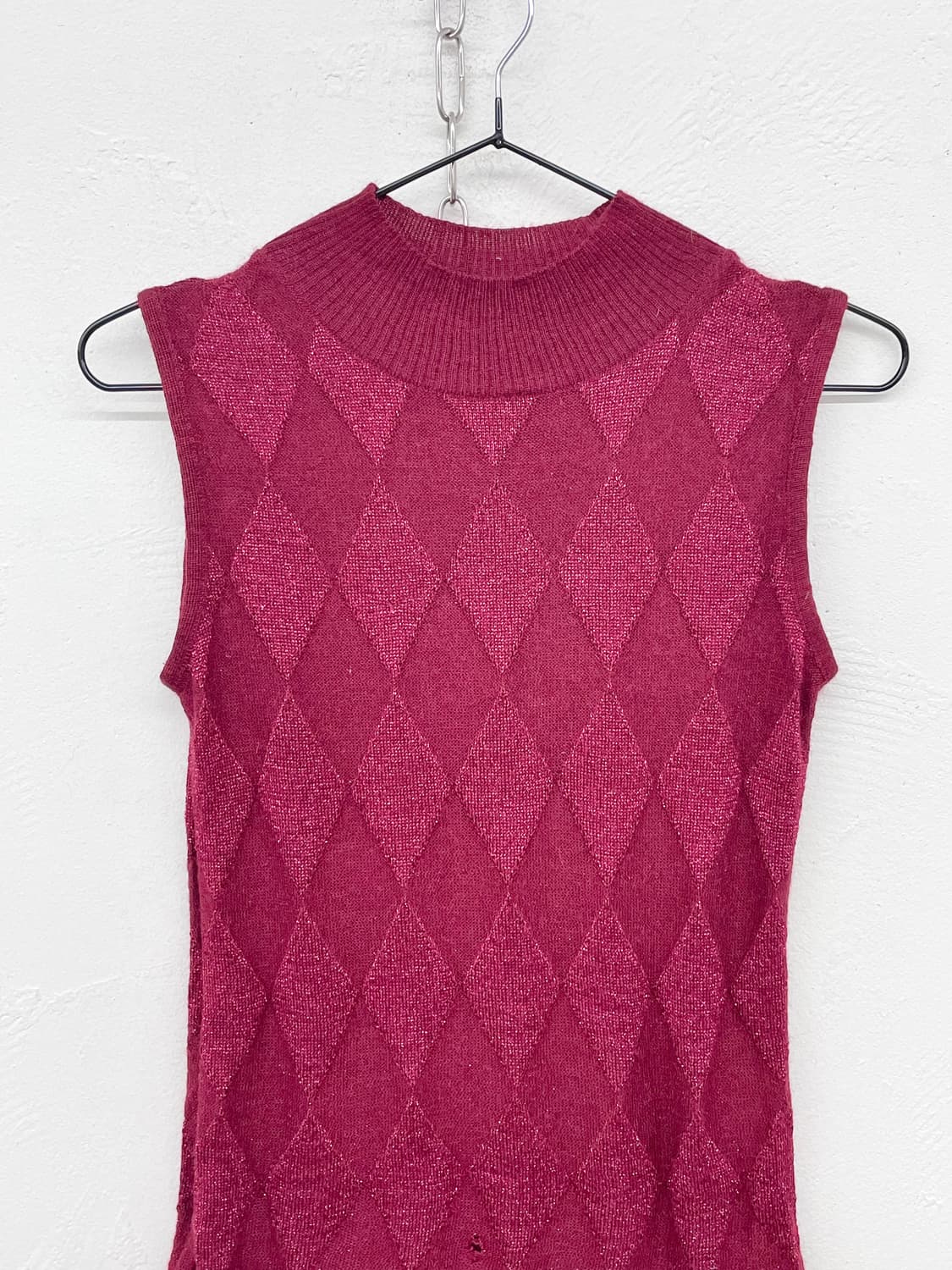 갸루 아가일 글리터 니트탑 상품이미지5