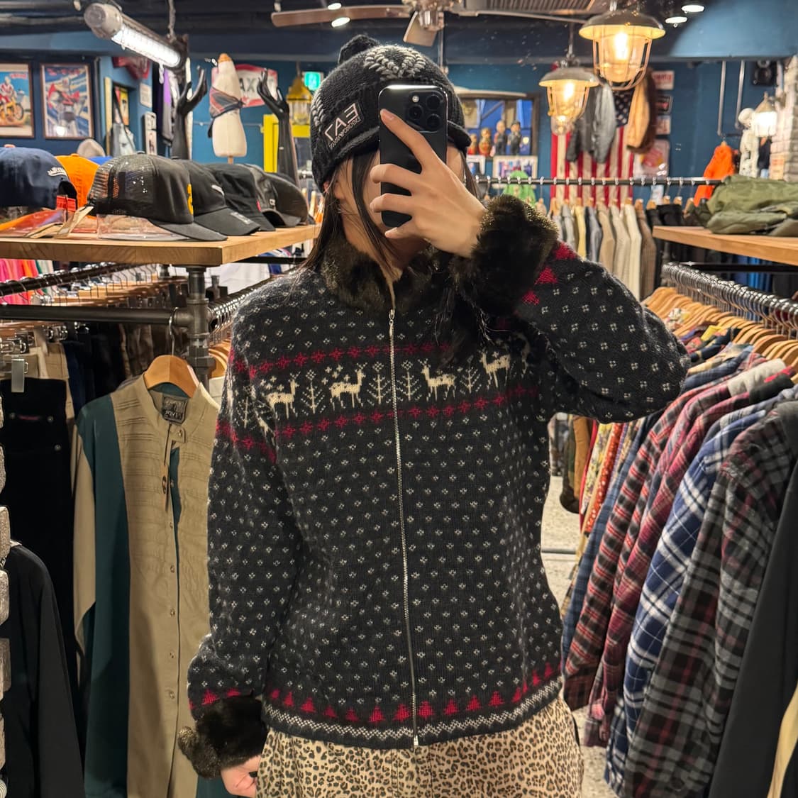 RALPH LAUREN 랄프로렌 아가일 퍼 집업 상품이미지2