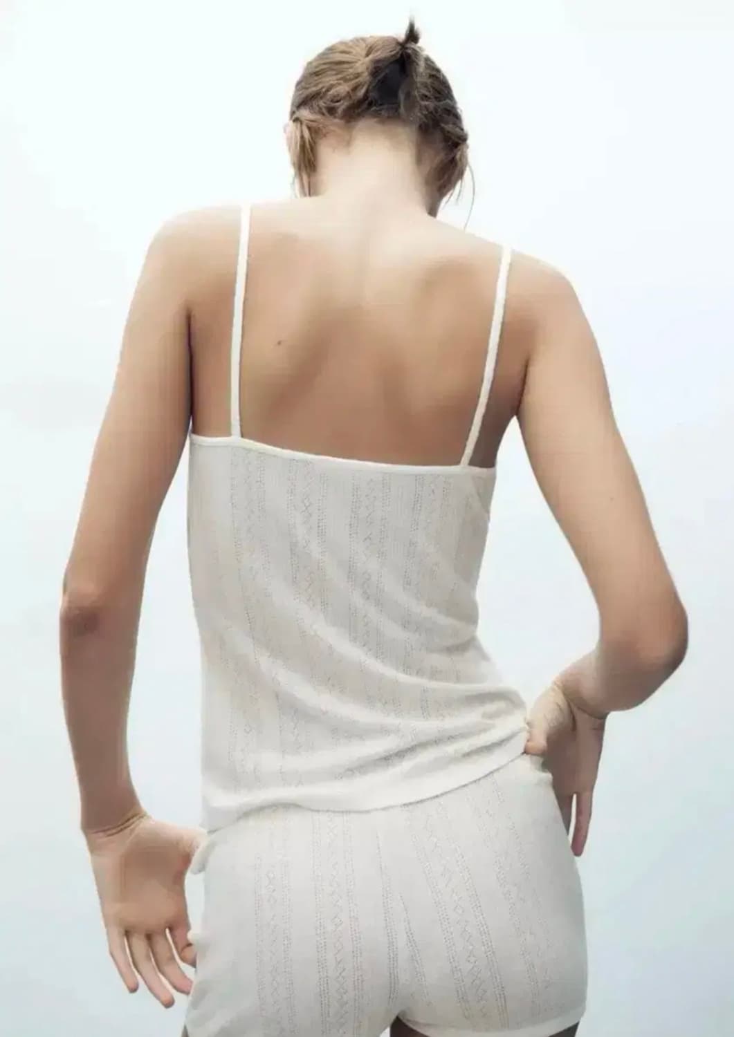 ZARA 자라 포인텔 탱크 탑, 자라 아일렛 나시, 자라 슬리브리스 상품이미지5