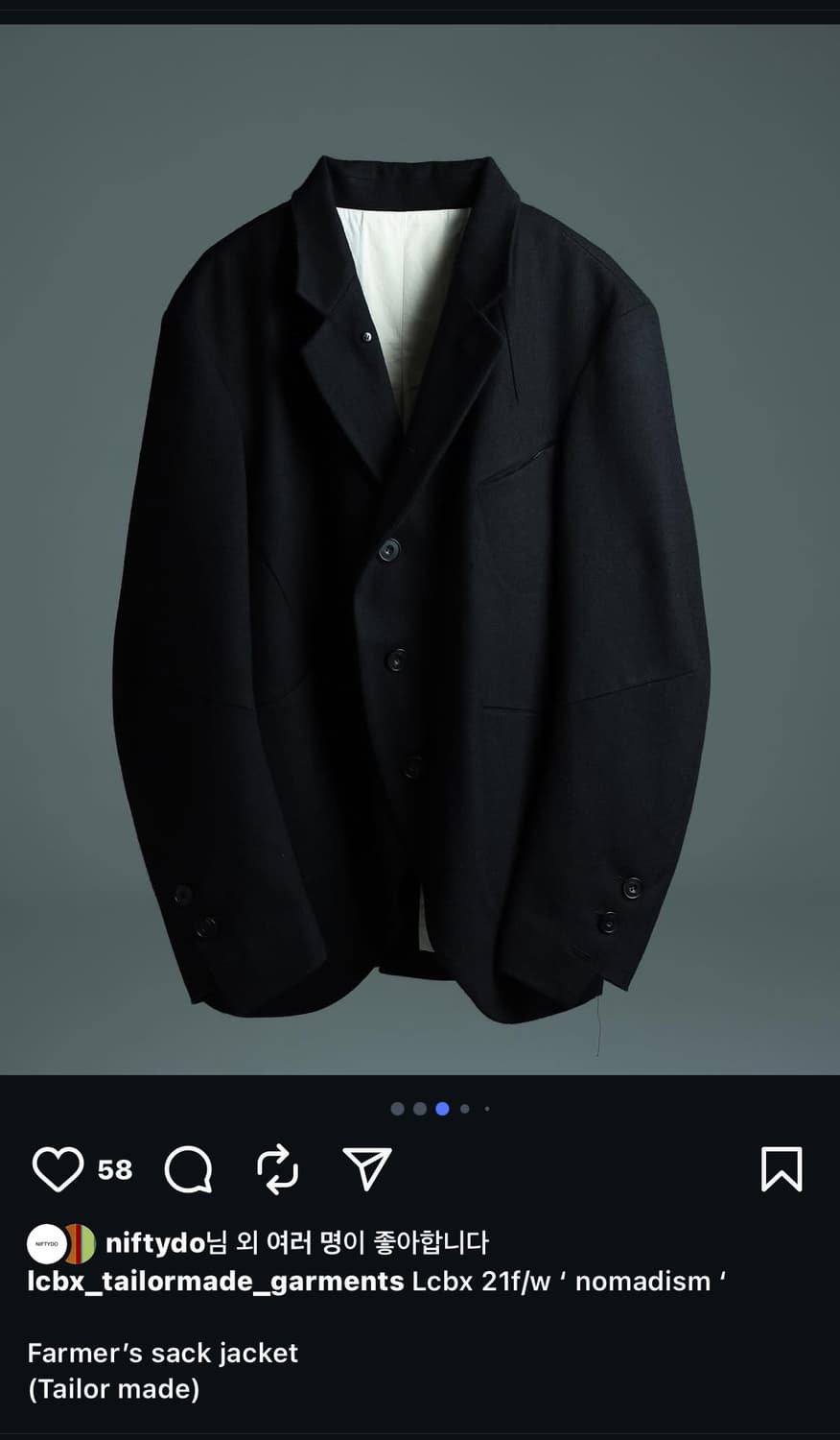 21FW Farmer’s sack 파머스자켓 초판 0사이즈 상품이미지1