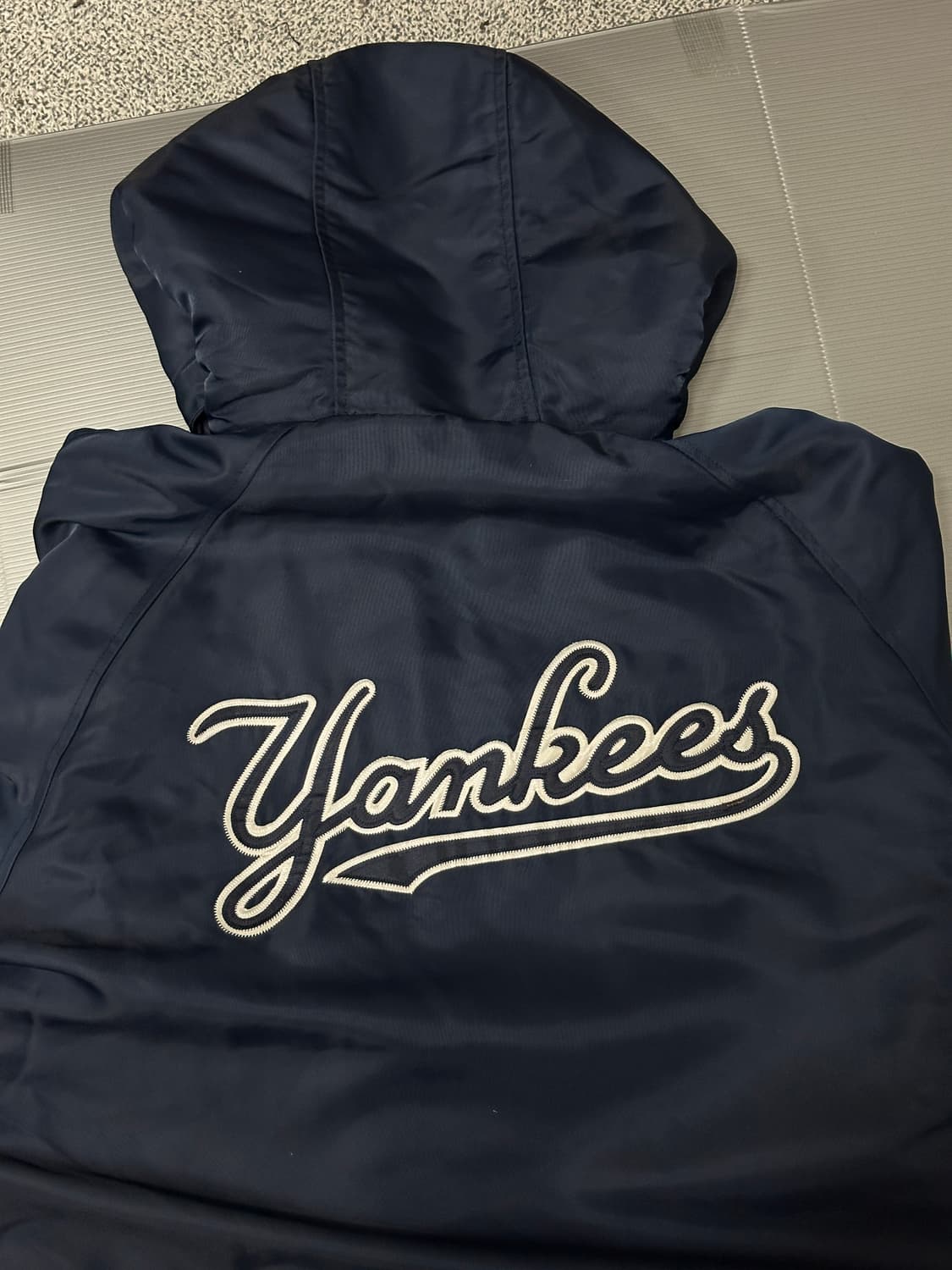 뉴욕양키스 빅로고 롱 파카 점퍼 돕바 자켓 네이비 100 상품이미지6
