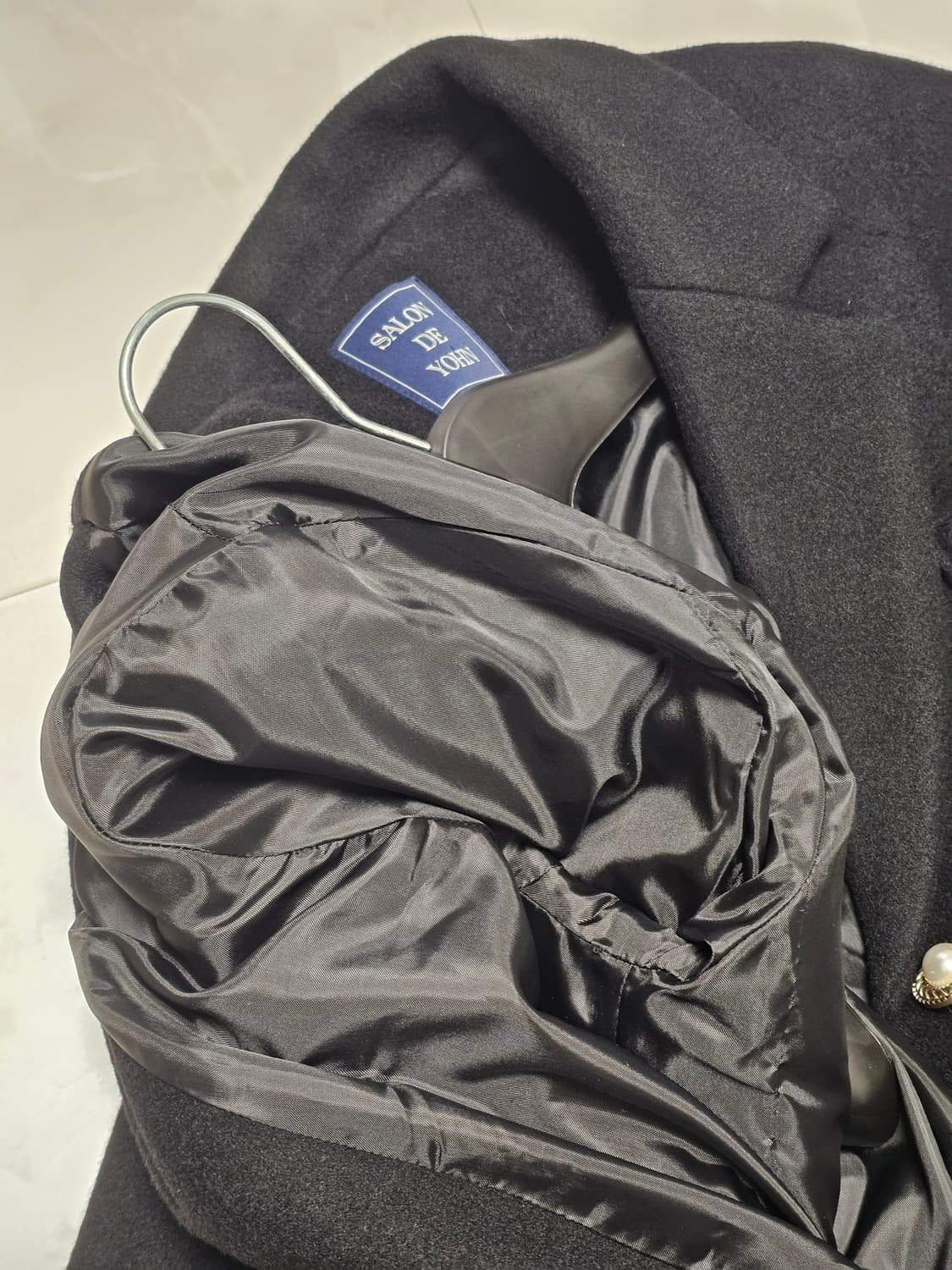 새상품) 살롱드욘 롱코트 블랙 울 100 (빈티지 엔틱룩) 상품이미지7