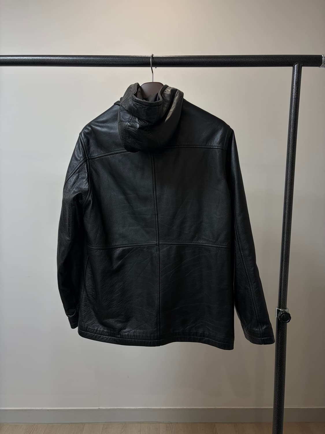 (100) NII 소가죽 후드 레더 자켓 상품이미지3