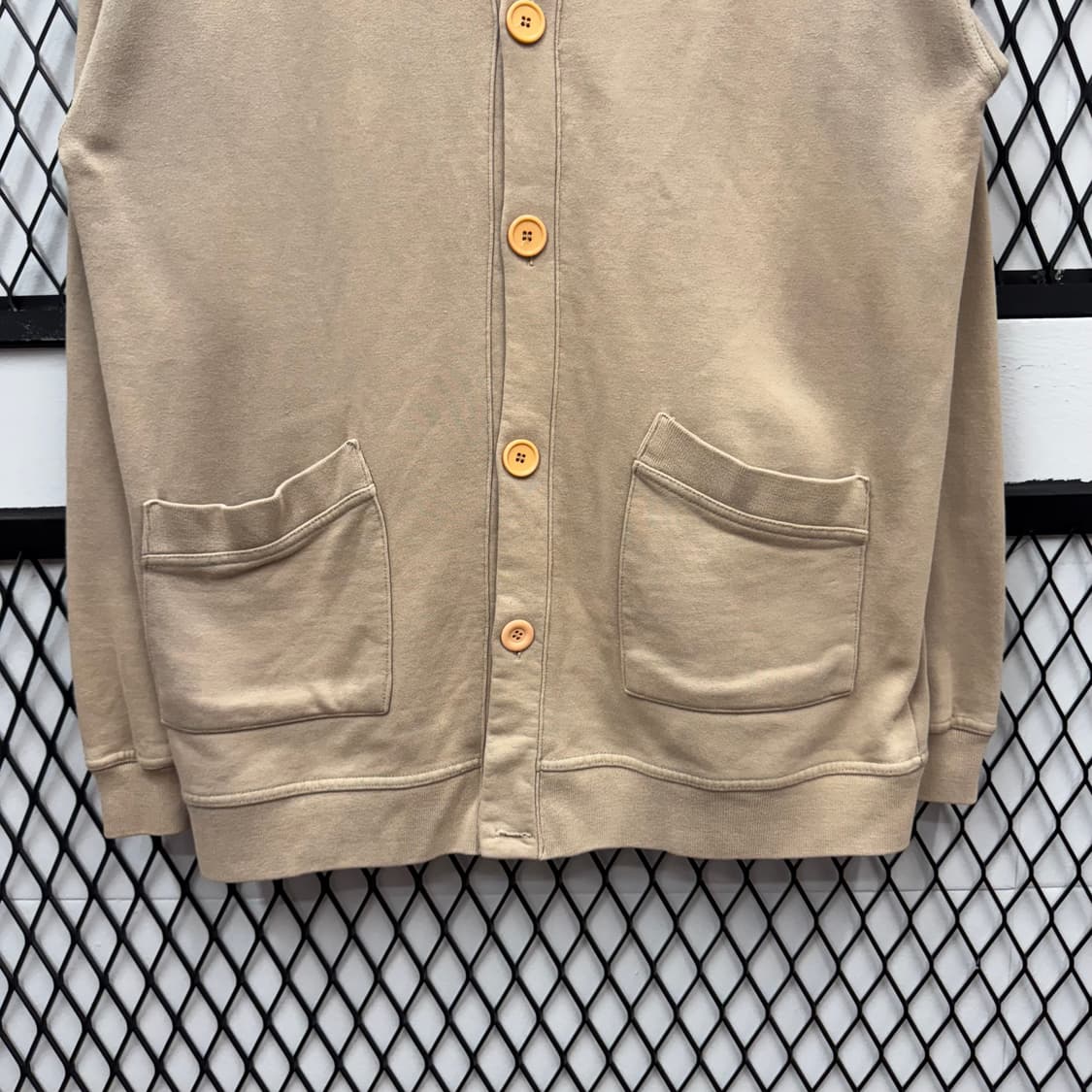 00‘s 칼하트 니트 솔리드 가디건 자수 로고 포인트 베이지 상품이미지4