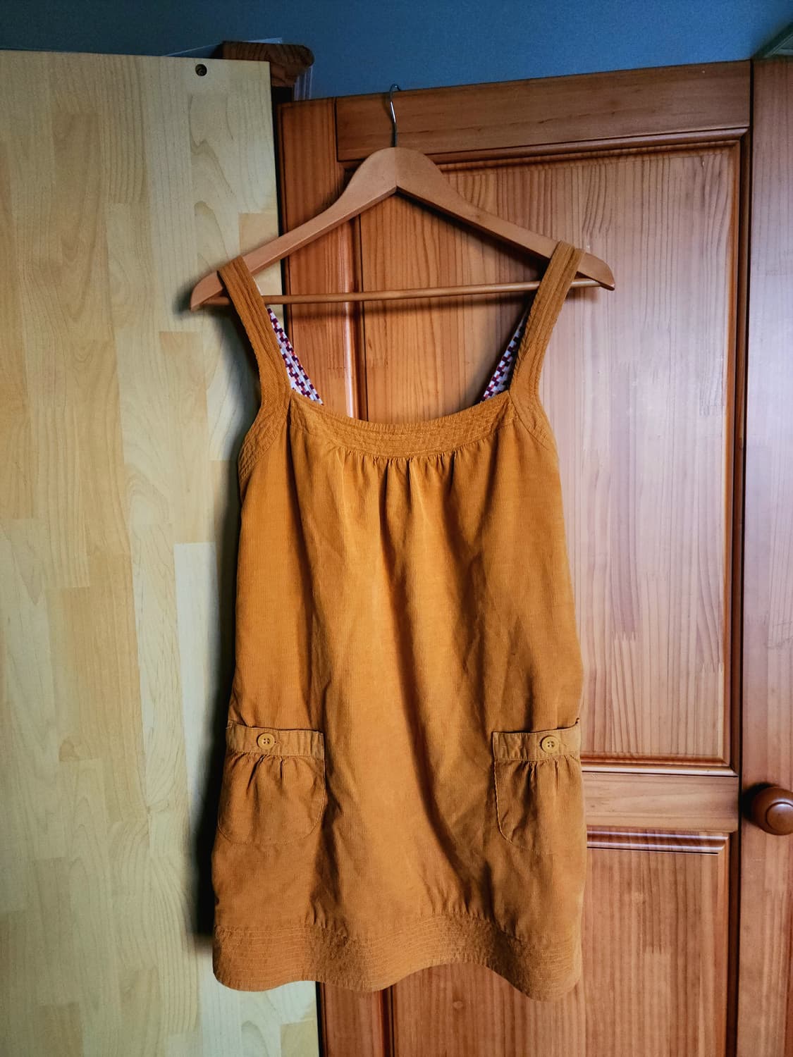 미국 빈티지 90s 00s 머스터드 코듀로이 레이어링 원피스 상품이미지1