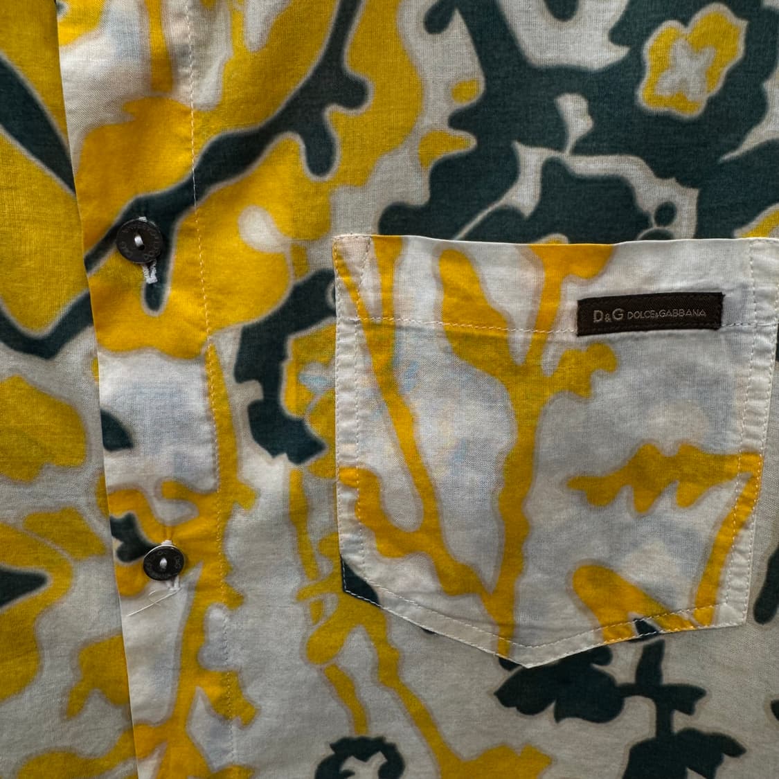 00s 돌체앤가바나 셔츠 전후면 플로럴 패턴 포인트 옐로우 상품이미지5