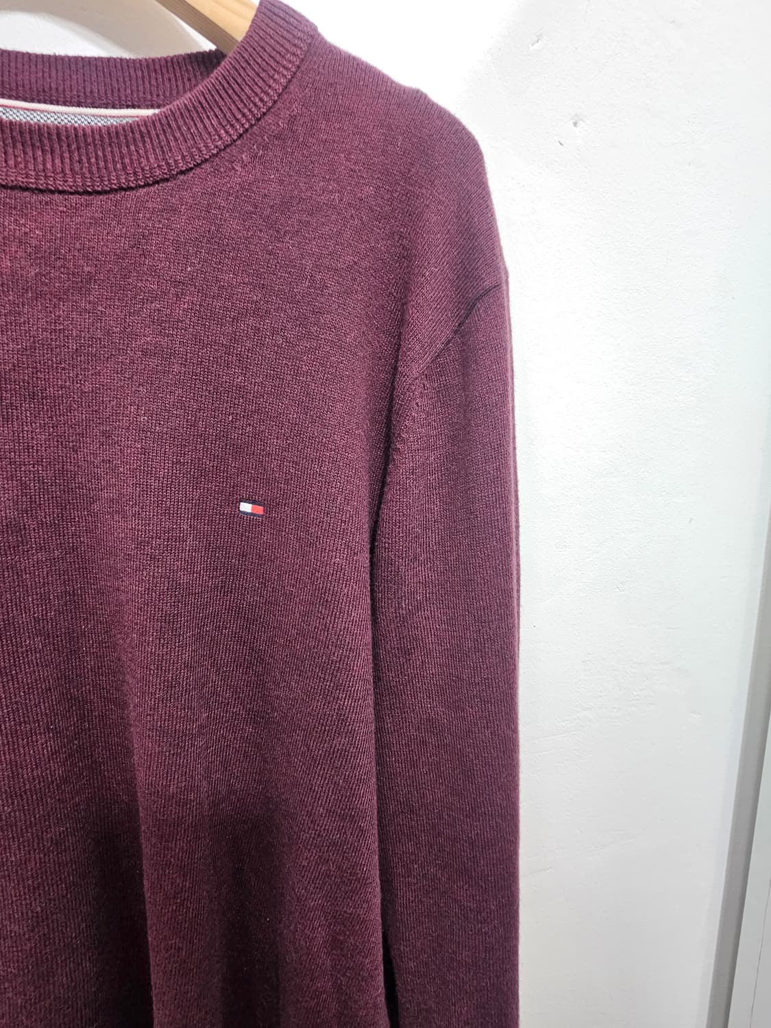 타미힐피거(Tommy Hilfiger) 캐시미어 혼방 니트 버건디 M 상품이미지9