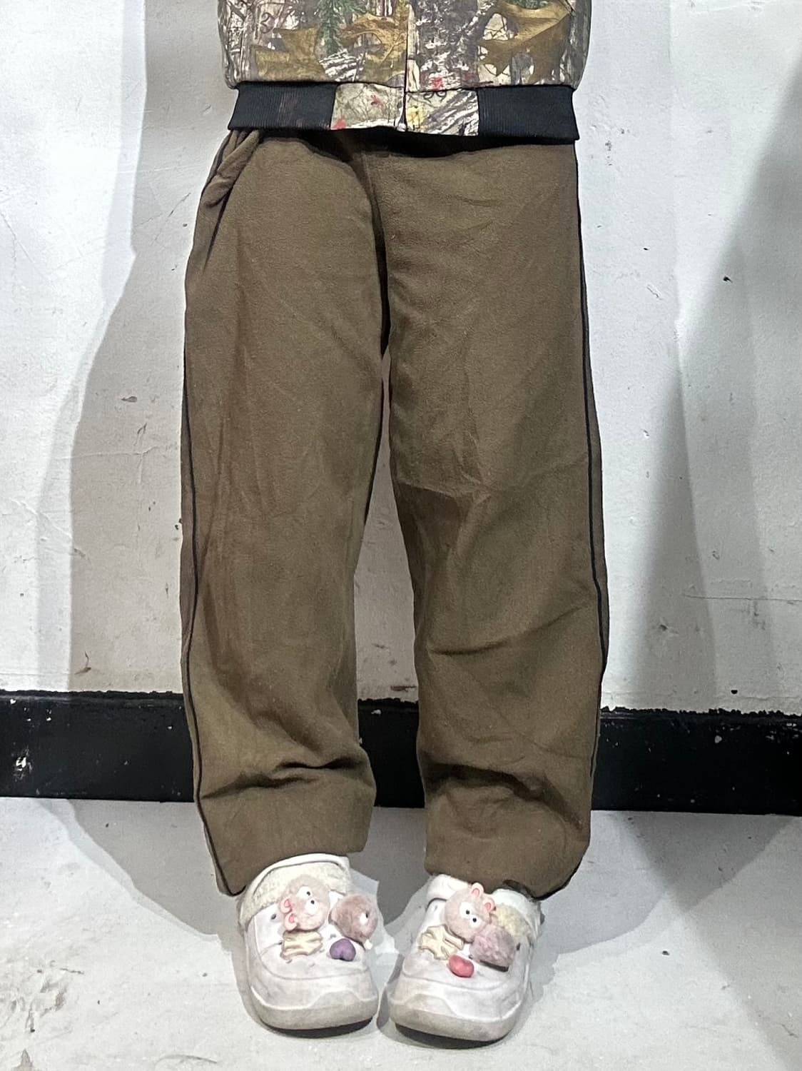 일본 빈티지 후리스 와이드 브라운 뽀글이 트레이닝 팬츠 추리닝 바지  상품이미지2