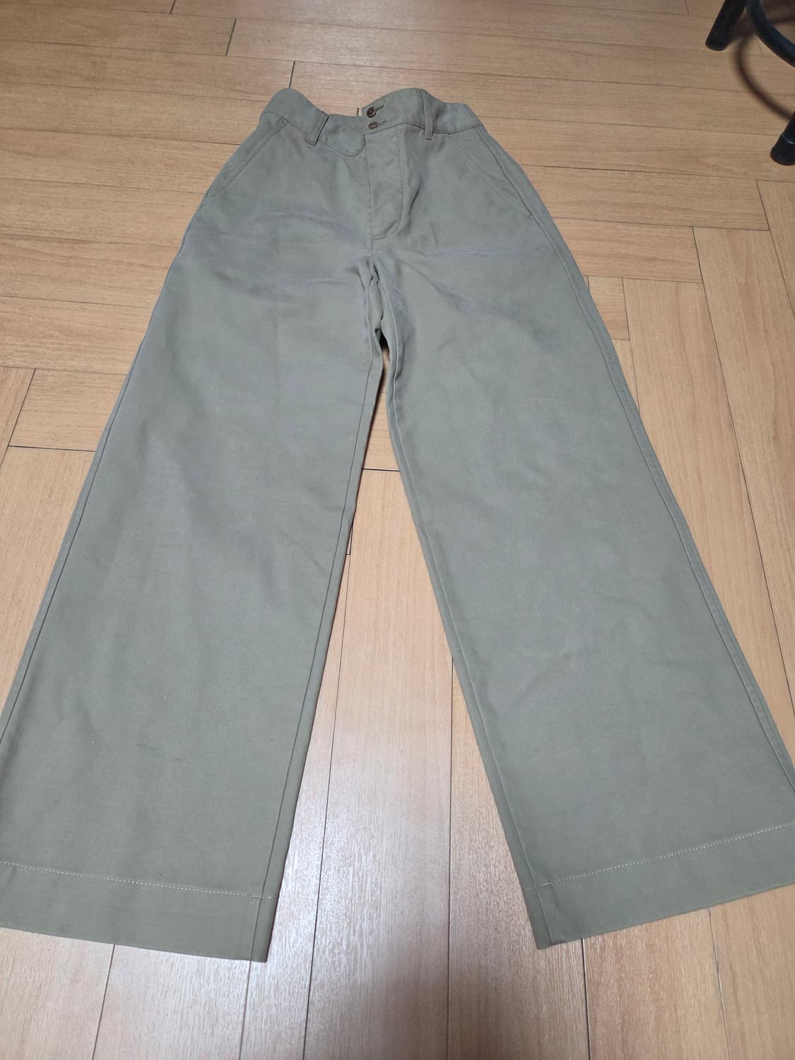 MHL 카키색 와이드 코튼 팬츠 상품이미지1