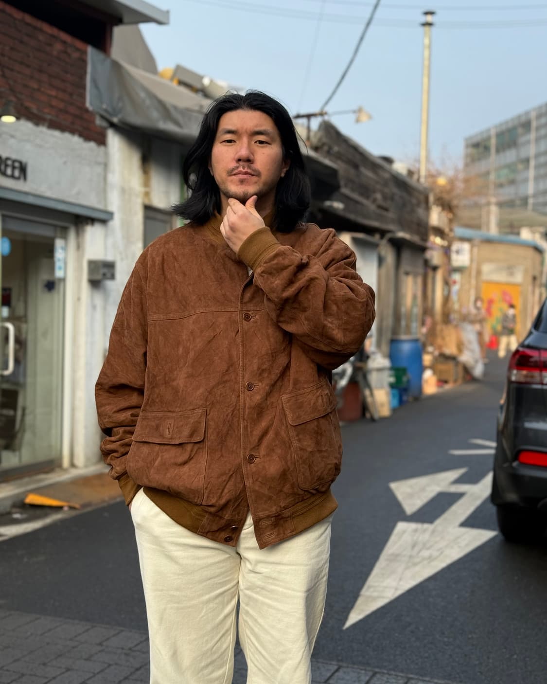 90-00‘s 브룩스브라더스 A-1 스웨이드 봄버자켓 XXL 상품이미지7