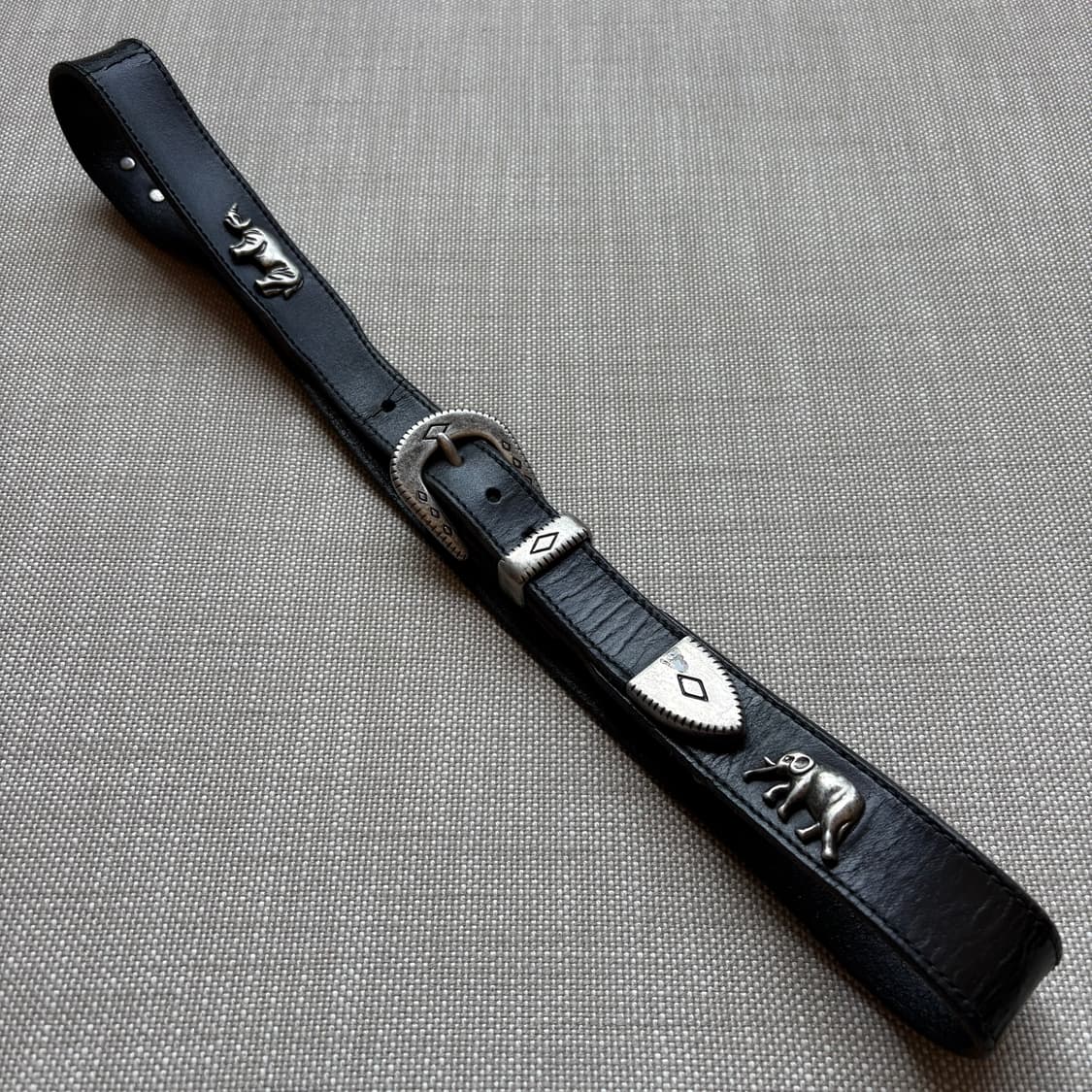 [35-36] 블랙 래티고 레더 웨스턴 레인저 벨트 상품이미지1