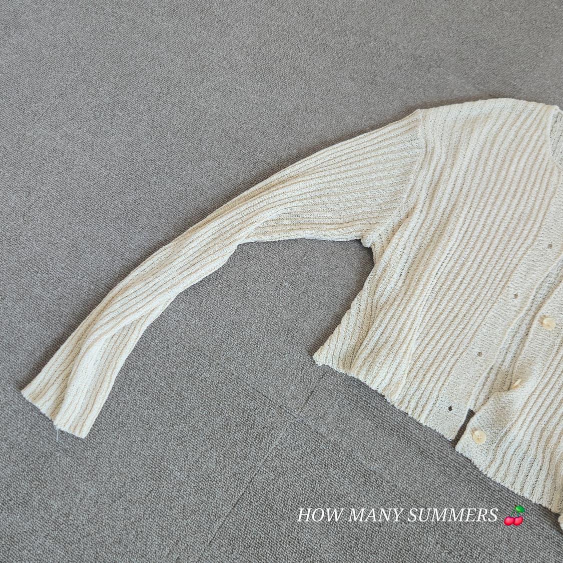 매니크(MAENIQUE) 아이보리 시스루 골지 가디건 상품이미지5