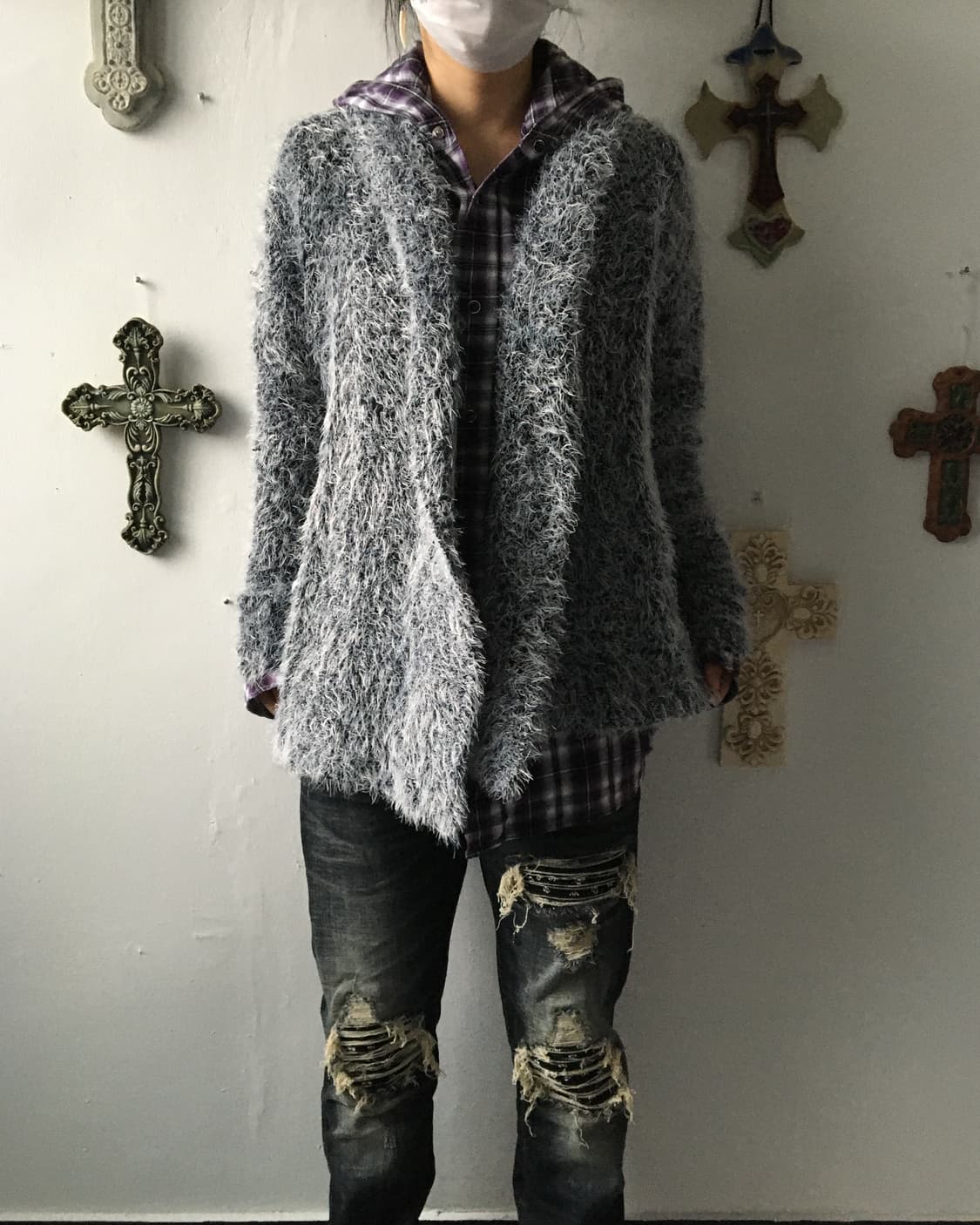 Fluffy knit open cardigan 상품이미지7