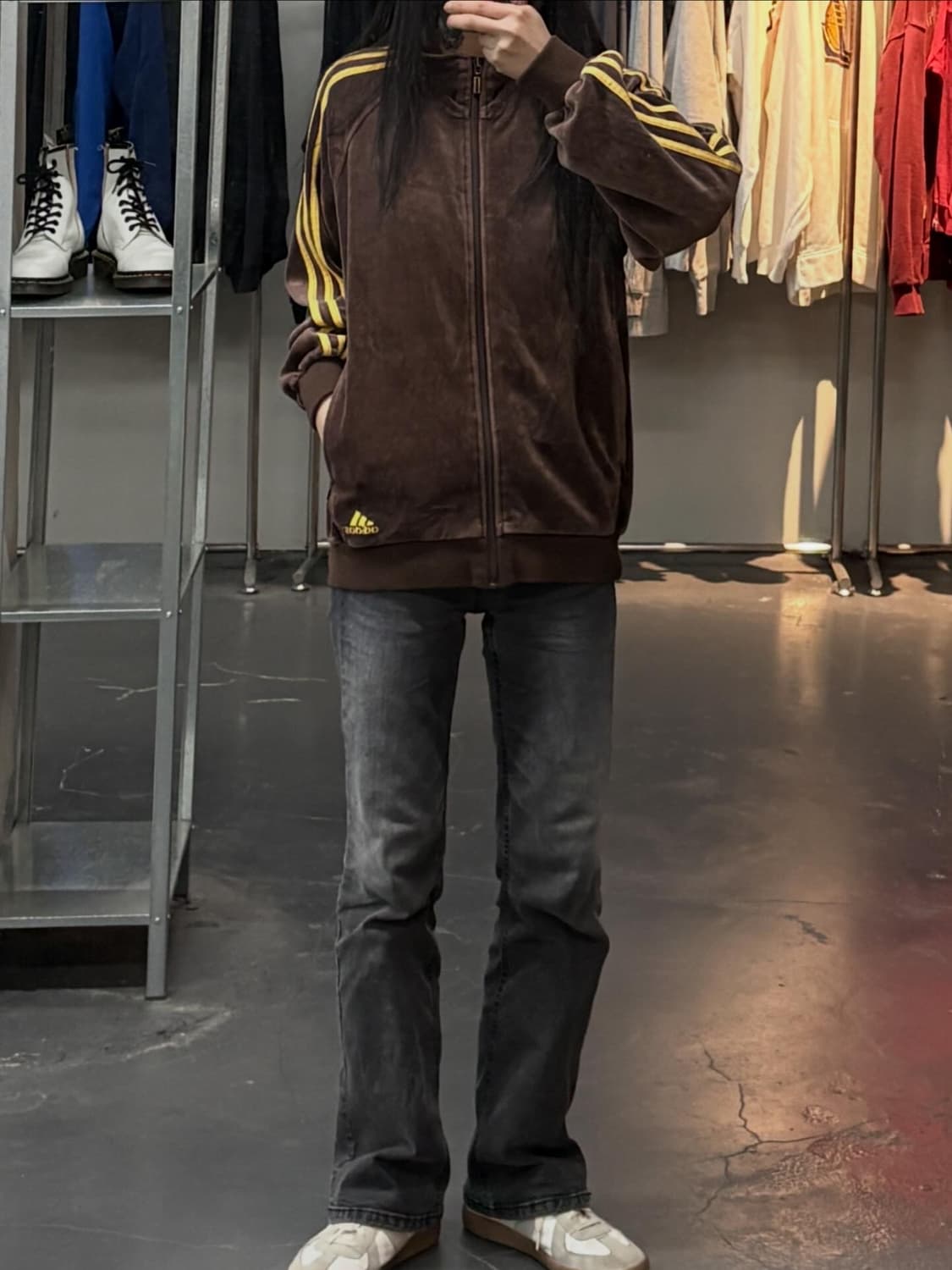 아디다스 벨벳 브라운 벨로아 트랙자켓 A3680 상품이미지1