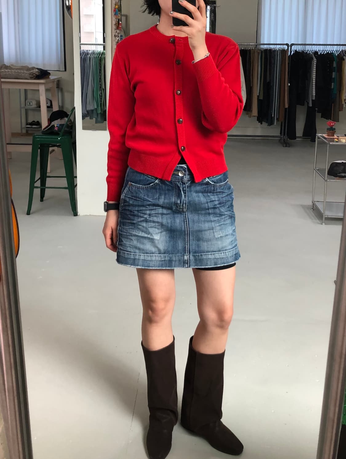 레드컬러 가디건 상품이미지2