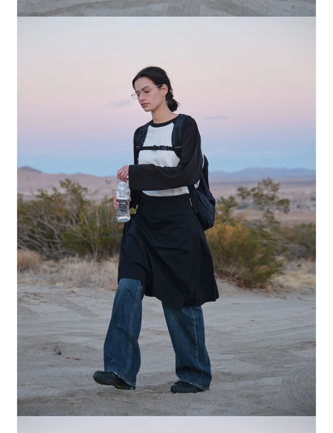 로우클래식 Washed Cotton Pleats Wrap Skirt 상품이미지2