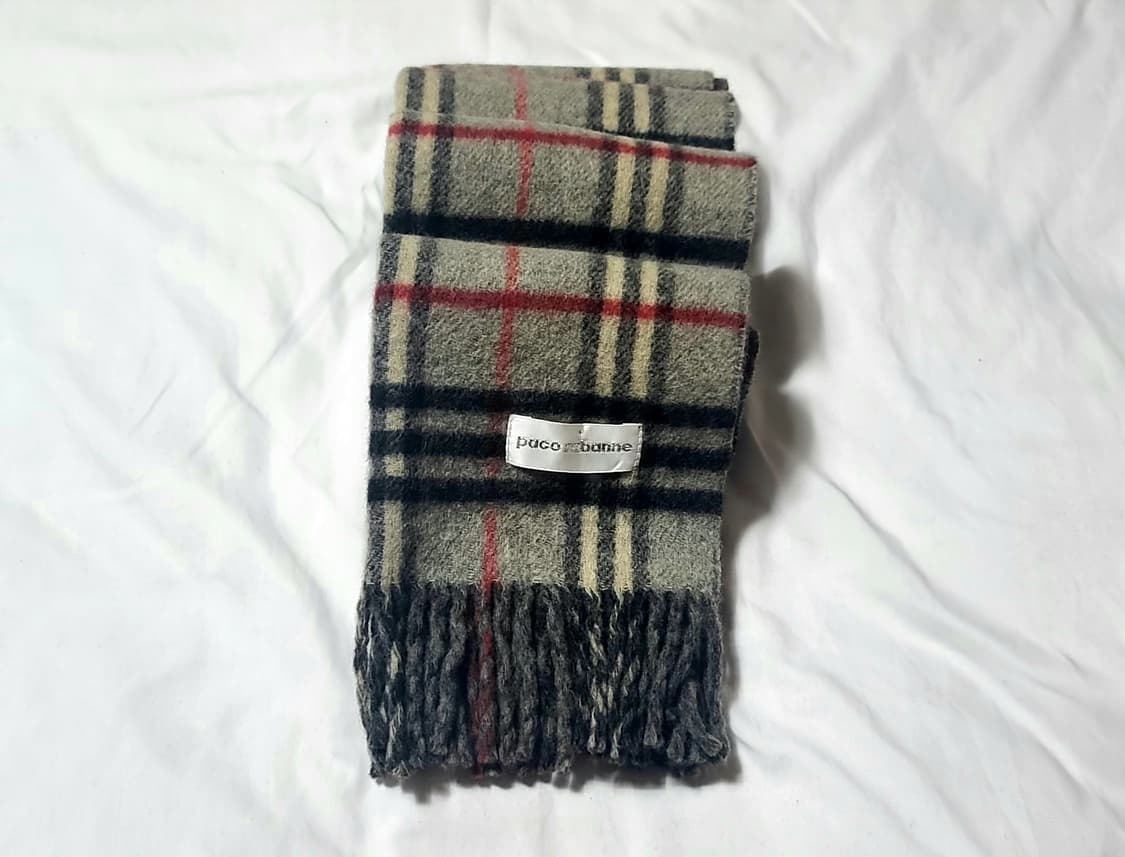 Paco Rabanne 파코라반 타탄체크 양면 울머플러 상품이미지3