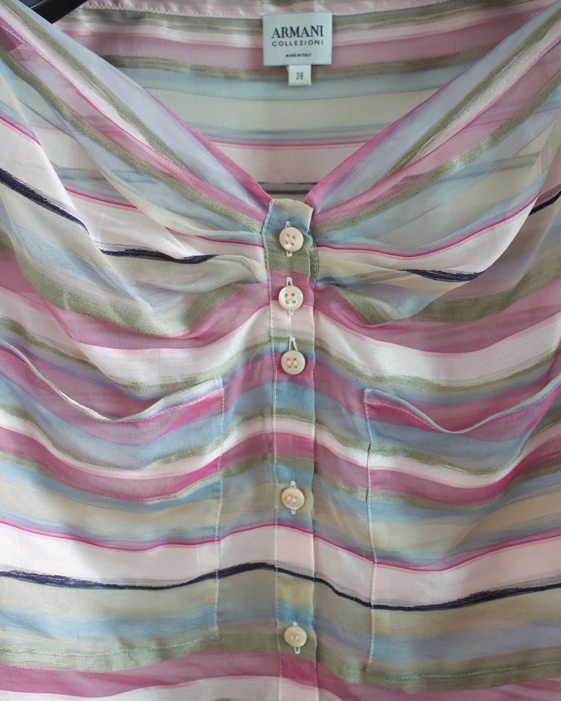 Armani Collezioni stripe linen blouse 상품이미지3