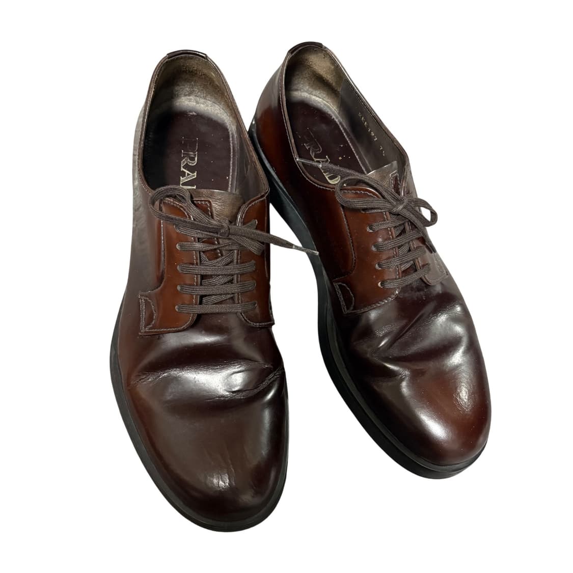 프라다 브라운 더비 슈즈 7.5 265-270 상품이미지3