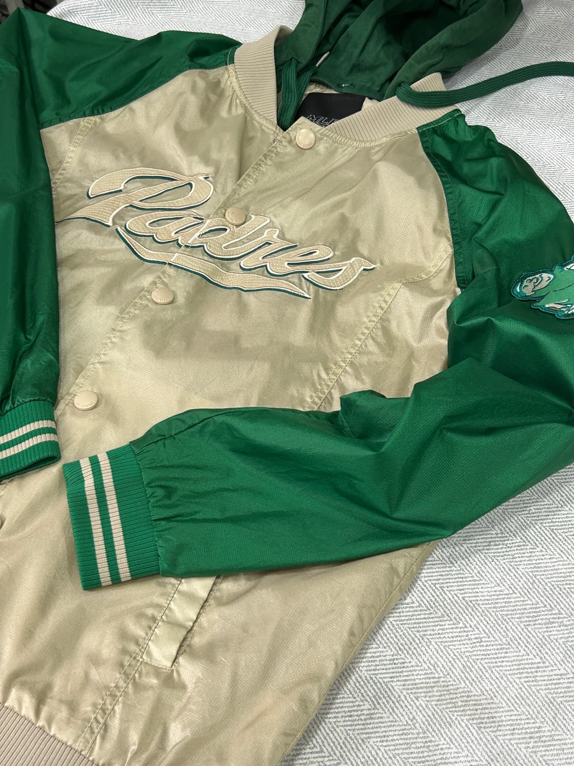 MLB 샌디에이고 파드리스 올드스쿨 바시티자켓 그린골드 상품이미지8