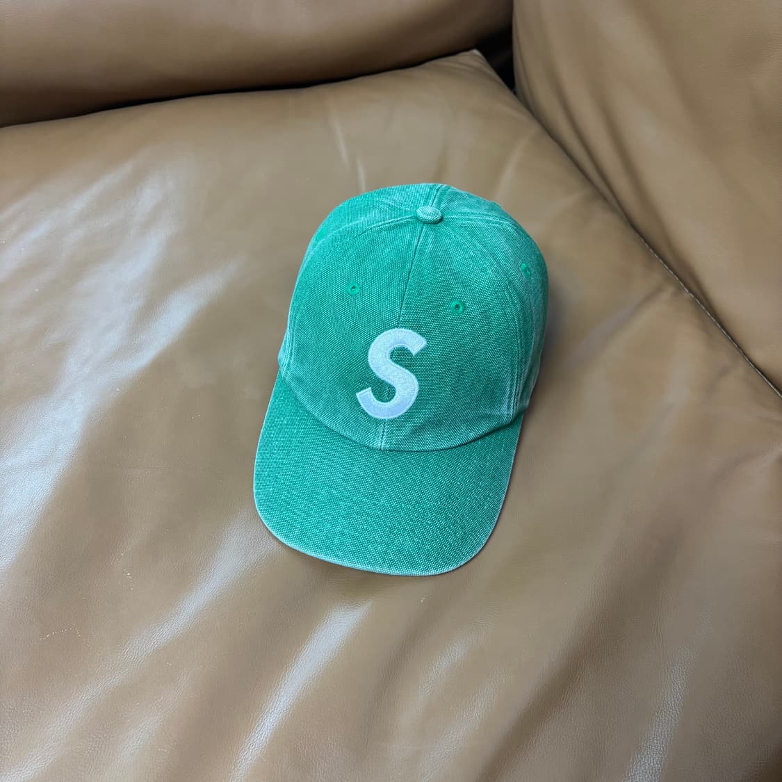 슈프림 S로고 볼캡 모자 워시드 그린 상품이미지1