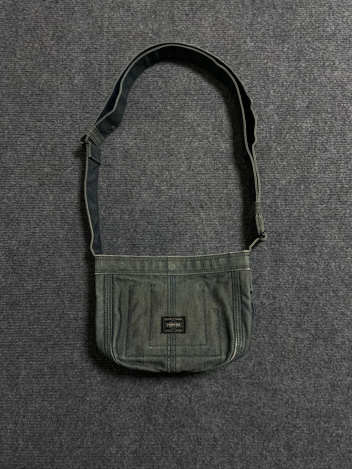 포터 다크그린 데님 숄더백 상품이미지1