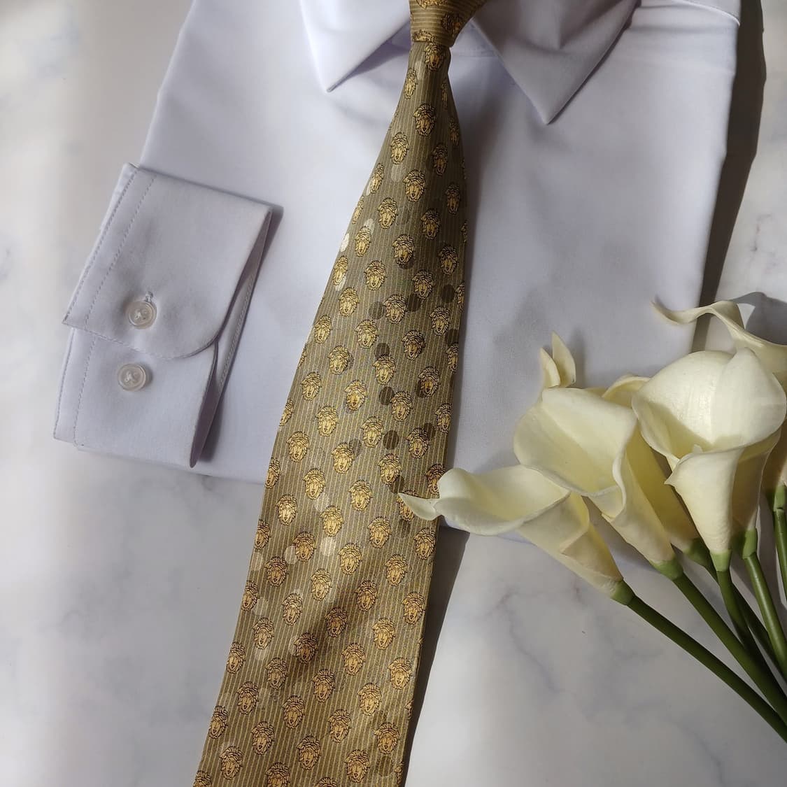 지아니 베르사체 실크 메두사 패턴 넥타이 8.9cm A등급 A19870
 상품이미지5