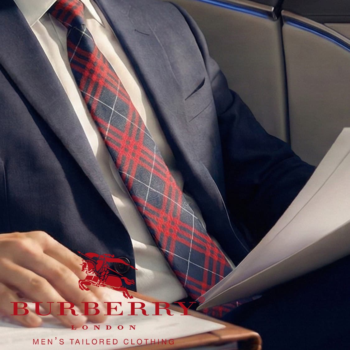 버버리 실크 네이비 체크 넥타이 9.7cm A+등급 K1876
 상품이미지1