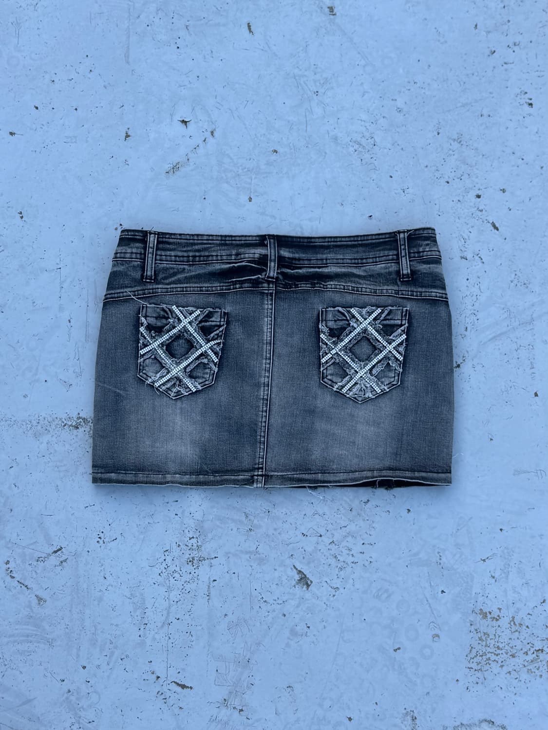 “Jm Glitter Cross Mini Denim Skirt“ 상품이미지2