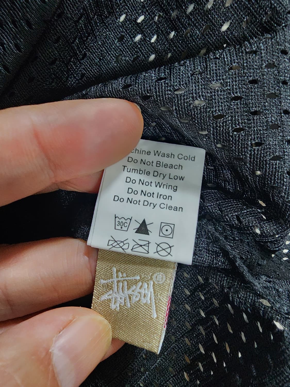 스투시 크루 반팔 메쉬 티셔츠 블랙 상품이미지6